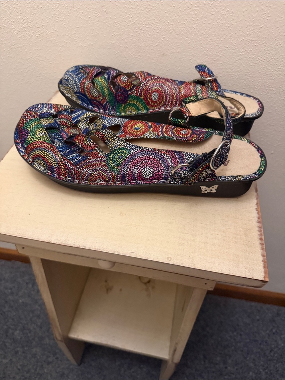 Alegria Multicolor Beaded Slingback Mules